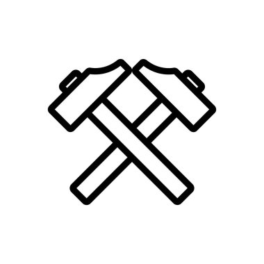 Demirci çekiç ikon vektörü. İzole edilmiş kontür sembolü gösterimi