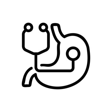 Mide doktoru ikon vektörü. İzole edilmiş kontür sembolü gösterimi