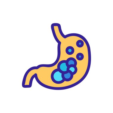 Mide ikonu vektörü. İzole edilmiş kontür sembolü gösterimi