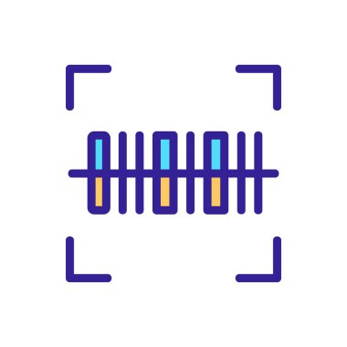 Tarayıcı barkod simgesi vektörü. İzole edilmiş kontür sembolü gösterimi