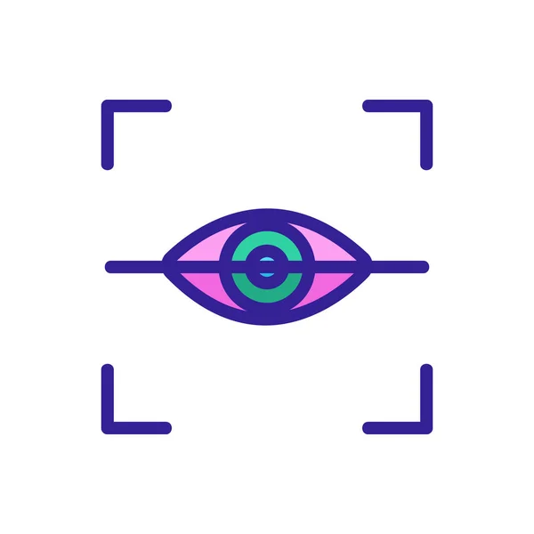 Vetor do ícone do olho do scanner. Isolado contorno símbolo ilustração —  Vetores de Stock
