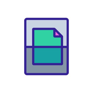 Belge simgesi vektörünü tara. İzole edilmiş kontür sembolü gösterimi