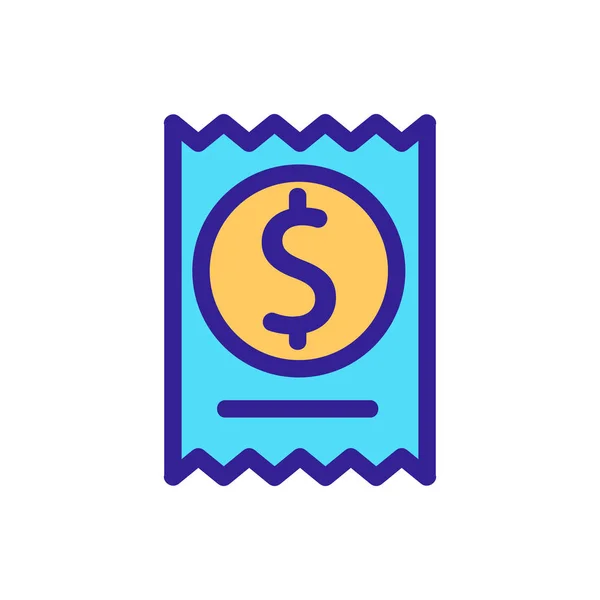 Mottagnings dollar ikon vektor. Isolerad kontur symbol illustration — Stock vektor