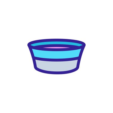 Evcil hayvan kasesi ikon vektörü. İzole edilmiş kontür sembolü gösterimi