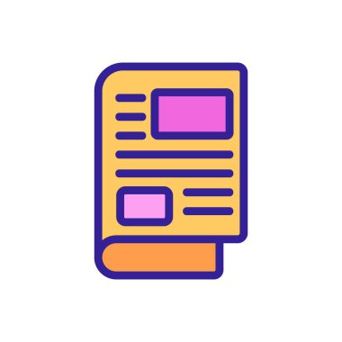 Gazete ikonu vektörü. İzole edilmiş kontür sembolü gösterimi