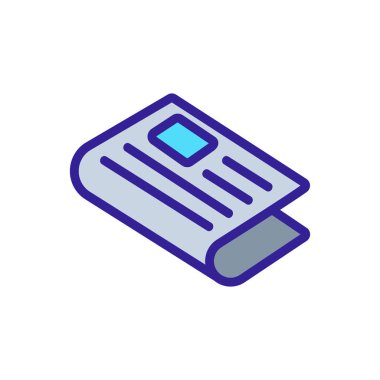 Gazete ikonu vektörü. İzole edilmiş kontür sembolü gösterimi