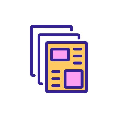 Gazete ikonu vektörü. İzole edilmiş kontür sembolü gösterimi