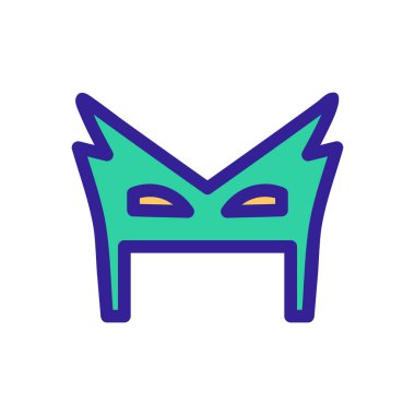 Süper Kahraman Maske Simgesi Vektörü. İzole edilmiş kontür sembolü gösterimi