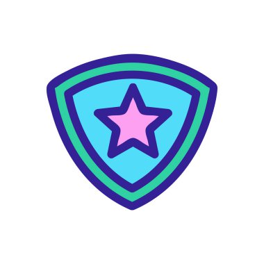 Süper Kahraman Kalkan Simgesi Vektörü. İzole edilmiş kontür sembolü gösterimi