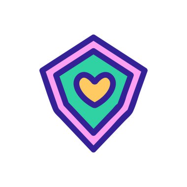 Süper Kahraman Kalkan Simgesi Vektörü. İzole edilmiş kontür sembolü gösterimi