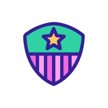 Süper Kahraman Kalkan Simgesi Vektörü. İzole edilmiş kontür sembolü gösterimi