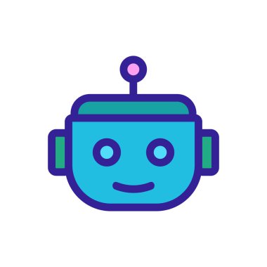 Sohbet robotu ikon vektörü. İzole edilmiş kontür sembolü gösterimi