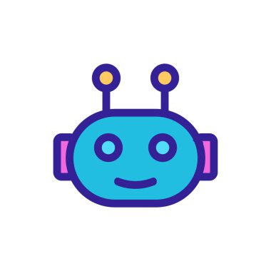 Sohbet robotu ikon vektörü. İzole edilmiş kontür sembolü gösterimi