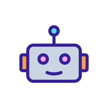 Sohbet robotu ikon vektörü. İzole edilmiş kontür sembolü gösterimi