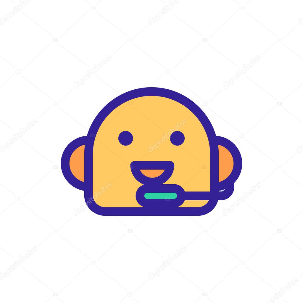 Chat Bot Icon Vector Thin Line Sign Isolated Contour Symbol Illustration Larastock