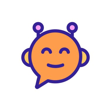 Sohbet robotu ikon vektörü. İzole edilmiş kontür sembolü gösterimi