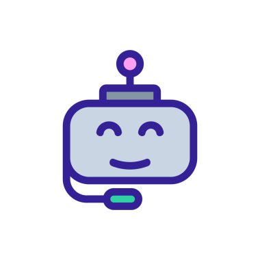 Sohbet robotu ikon vektörü. İzole edilmiş kontür sembolü gösterimi