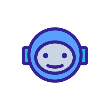 Sohbet robotu ikon vektörü. İzole edilmiş kontür sembolü gösterimi