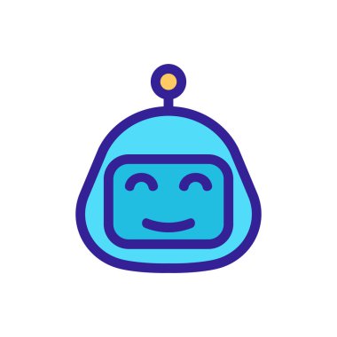 Sohbet robotu ikon vektörü. İzole edilmiş kontür sembolü gösterimi