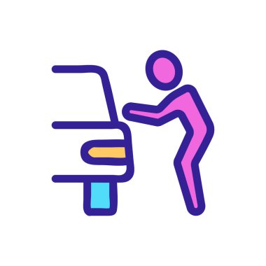 Hırsız araba ikon vektörü. İzole edilmiş kontür sembolü gösterimi