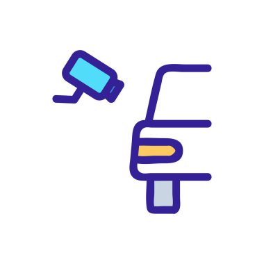 CCTV kamera araç ikon vektörü. İzole edilmiş kontür sembolü gösterimi