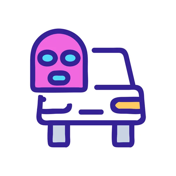 Ladrón coche icono vector. Ilustración del símbolo de contorno aislado — Vector de stock