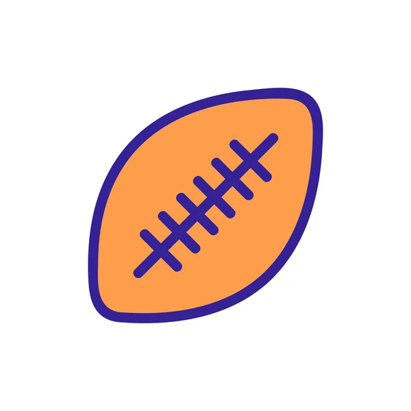 Rugby bola icono vector. Ilustración del símbolo de contorno aislado — Vector de stock
