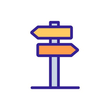 Yol ikonu vektörü. İzole edilmiş kontür sembolü gösterimi