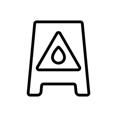 Islak kat ikaz ikonu vektörü. İzole edilmiş kontür sembolü gösterimi