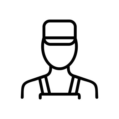 Elektrikçi ikon vektörü. İzole edilmiş kontür sembolü gösterimi