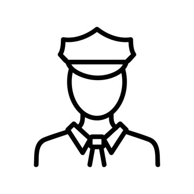 Polis ikon vektörü. İzole edilmiş kontür sembolü gösterimi