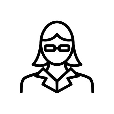 Muhasebeci ikon vektörü. İzole edilmiş kontür sembolü gösterimi