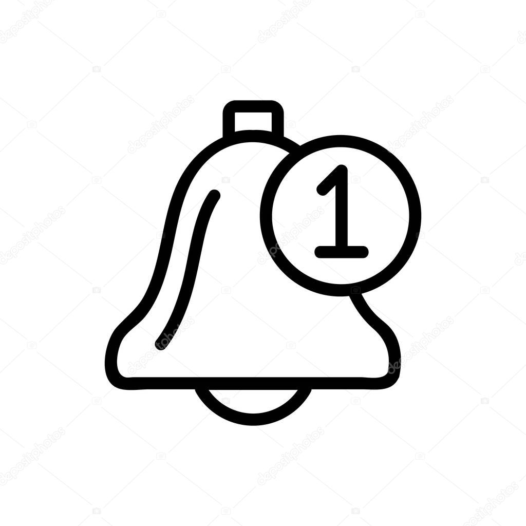 Notice the bell icon vector. Isolated contour symbol illustration