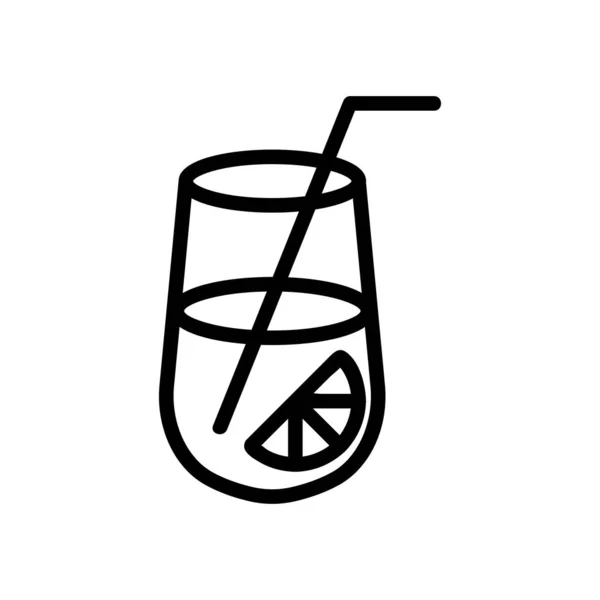 Vettore icona del cocktail alla calce. Illustrazione del simbolo del contorno isolato — Vettoriale Stock