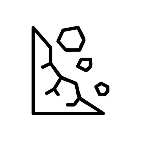 Deslizamiento de tierra vector icono. Ilustración del símbolo de contorno aislado — Vector de stock