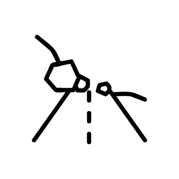 地滑りアイコンベクトル。独立した輪郭シンボルイラスト — ストックベクタ