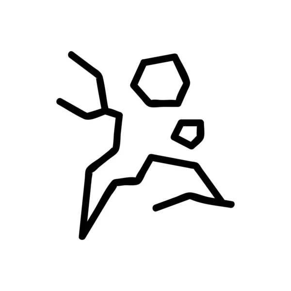 Földcsuszamlás ikon vektor. Elszigetelt körvonalszimbólum illusztráció — Stock Vector