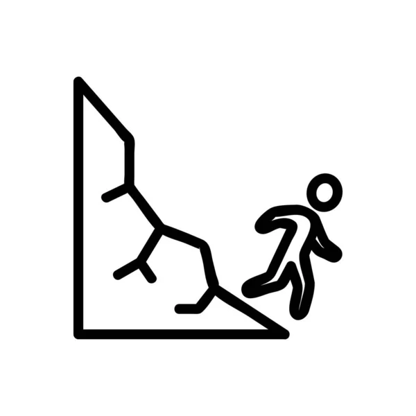 Glissement de terrain vecteur d'icône. Illustration de symbole de contour isolé — Image vectorielle