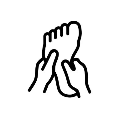 Ayak masajı ikonu vektörü. İzole edilmiş kontür sembolü gösterimi