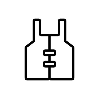 Can yeleği ikon vektörü. İzole edilmiş kontür sembolü gösterimi