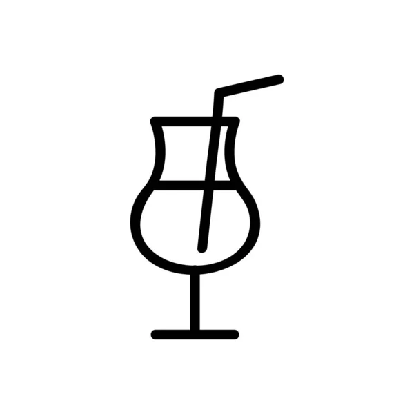 Cocktailikon vektor. Isolerad kontur symbol illustration — Stock vektor