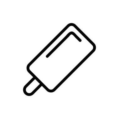 Çikolatalı dondurma ikon vektörü. İzole edilmiş kontür sembolü gösterimi