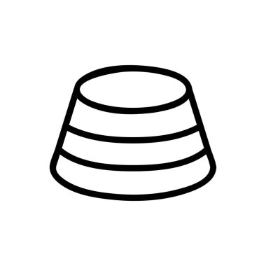 Çikolatalı kek ikonu vektörü. İzole edilmiş kontür sembolü gösterimi