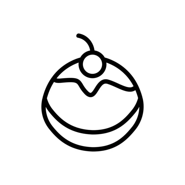 Вектор иконок шоколадного кекса. Изолированная контурная иллюстрация — стоковый вектор