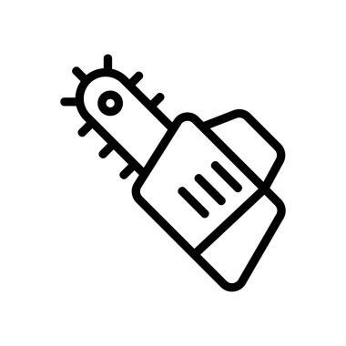 Testere simgesi vektörü. İzole edilmiş kontür sembolü gösterimi