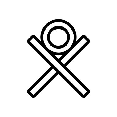 Ağaçların ikon vektörünü kesmek. İzole edilmiş kontür sembolü gösterimi