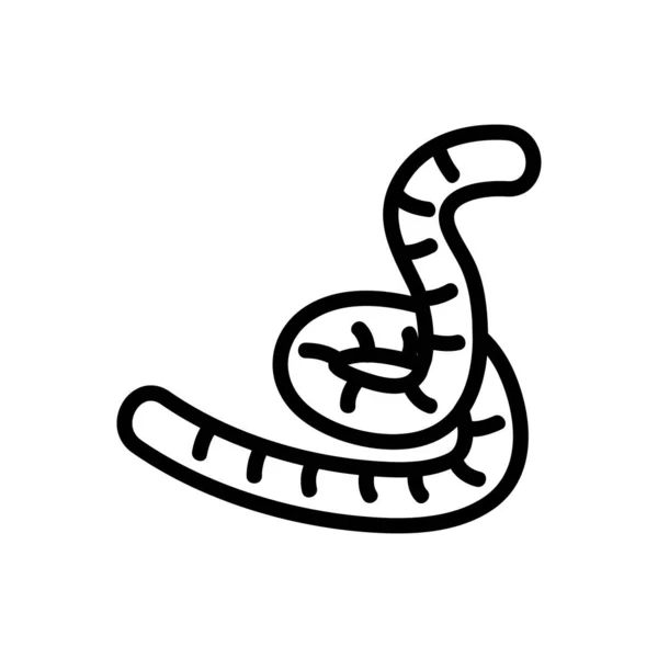 Wurm-Symbolvektor. Isolierte Kontursymboldarstellung — Stockvektor