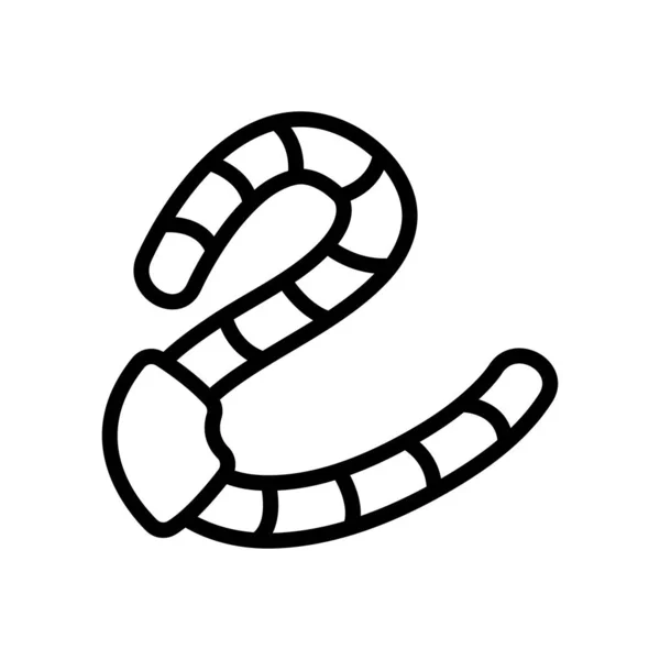 Vettore icona worm. Illustrazione del simbolo del contorno isolato — Vettoriale Stock