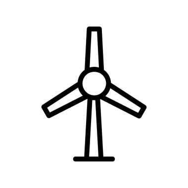 Rüzgar jeneratörü değirmeni ikon vektörü. İzole edilmiş kontür sembolü gösterimi