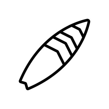 Sörf tahtası deniz sahili ikonu taşıyıcısı. İzole edilmiş kontür sembolü gösterimi